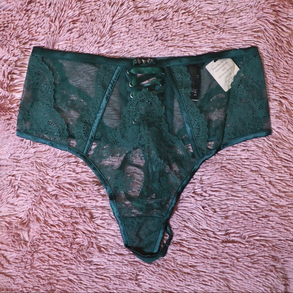 Victoria’s Secret Designer Lace Emerald High Waist Panty L